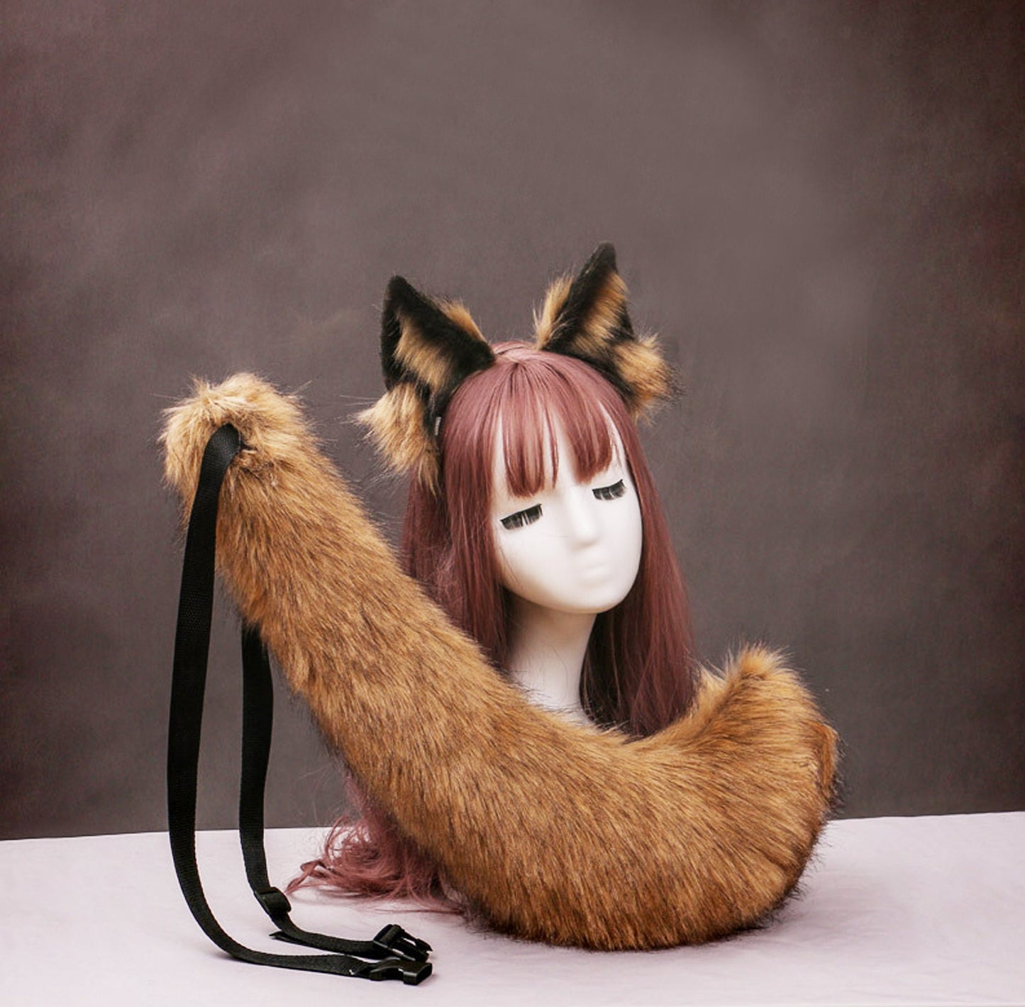 wolf Ears, Faux fur wolf Ears, ears Headband, Handmade Kitten Ears, Fluffy fox ears, Faux Fur ears, cat Ears ,fox ears headband, 063