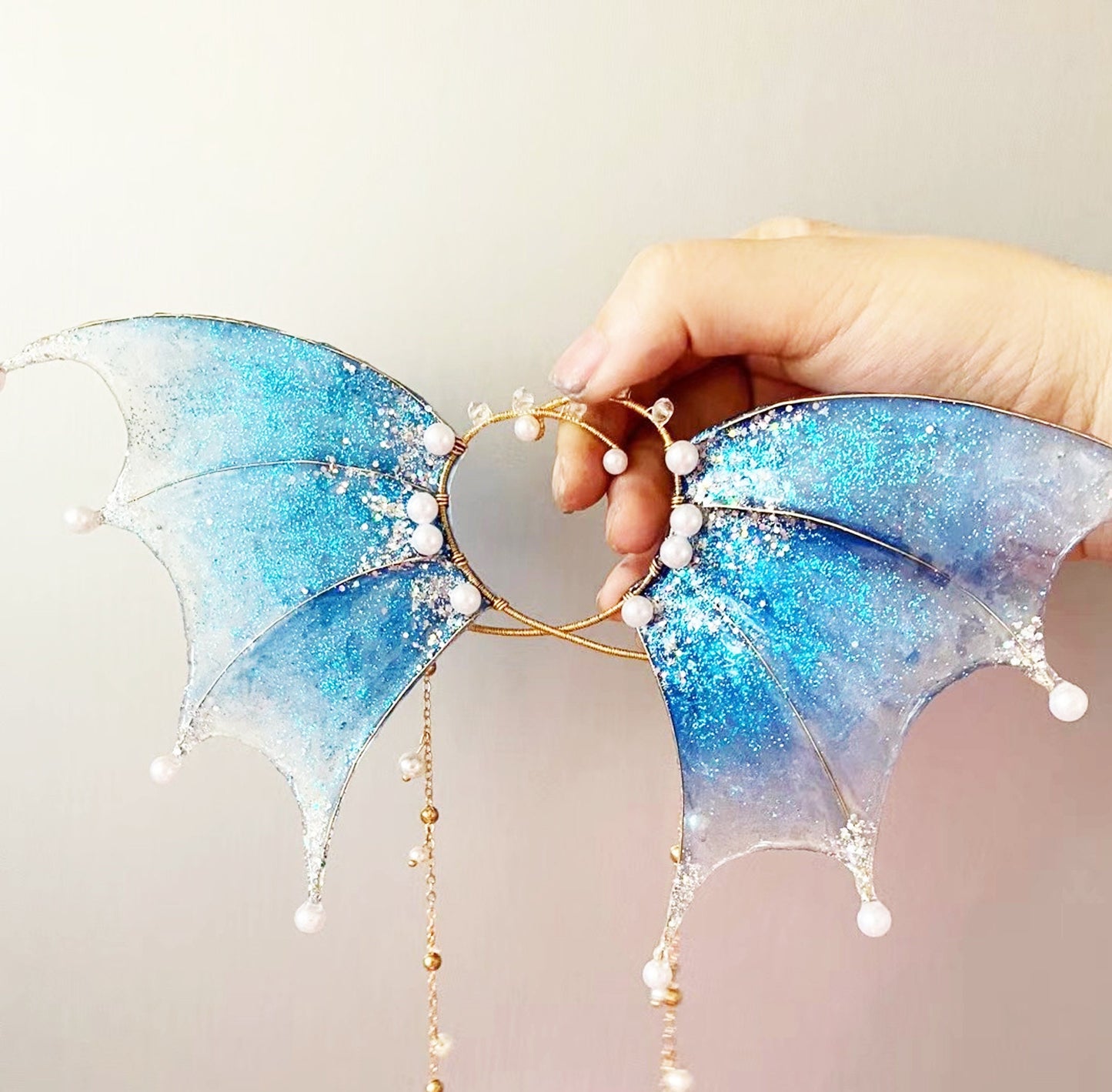 Fairy ear cuffs, no piercing, sparkling ear cuffs , fish ear, seaside holiday gifts, cosplay ear, Mermaid Ear Cuffs,Elf ear wraps, 093