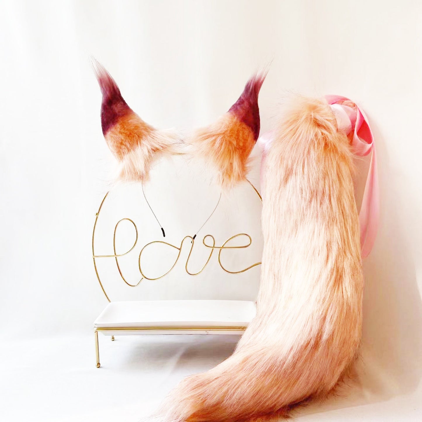 Fluffy fox ears, Realistic fox Ears, Faux Fur ears, cat Ears Headband,fox ears Headband, fox ears ,pink wolf Ears, Faux fur Ears, 159