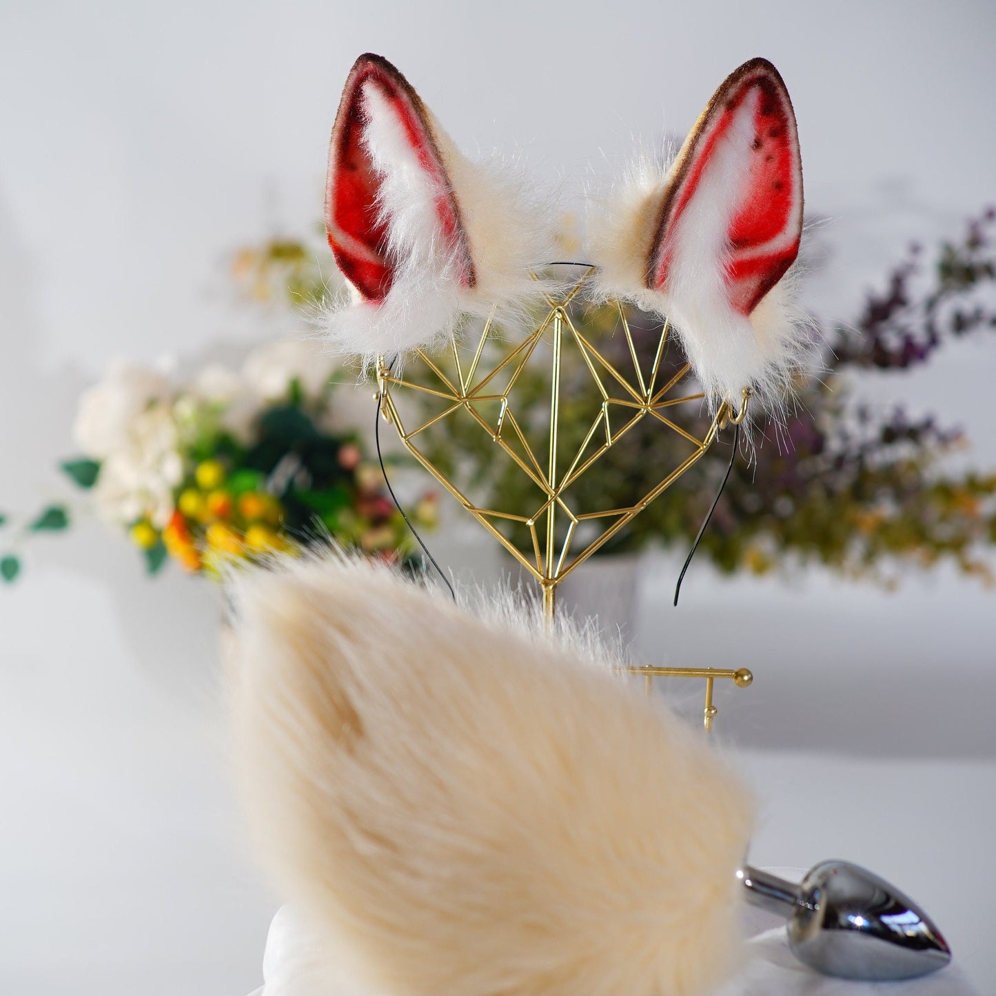 Bunny Ears Headband and tail, Cosplay Photoshoot, bunny tail, bunny girl, lolita ears headband, Furry Cosplay, Animal ears, Anime Ears