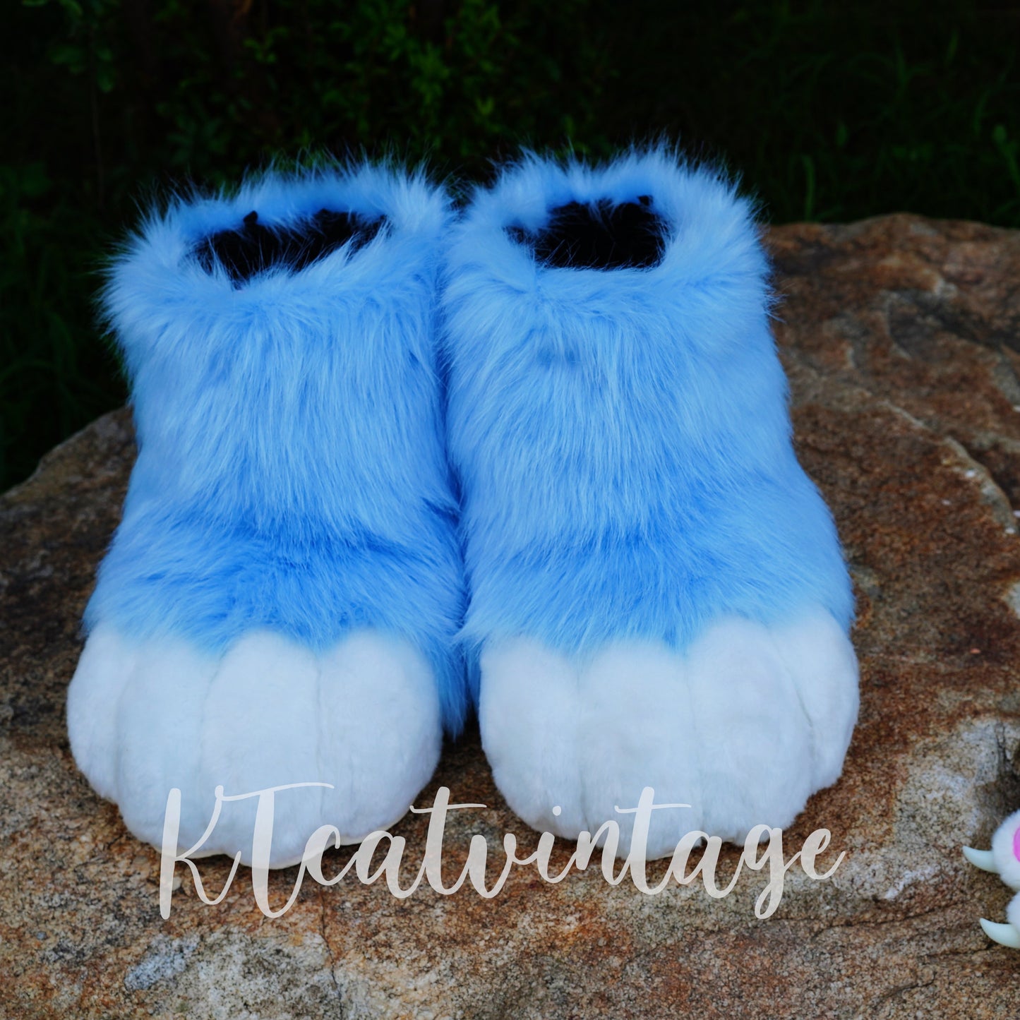 Sky blue feet paws fursuit kemono toony kigurumi fursona kawaii outdoor foot paw fursuit shoes cosplay cat dog fox wolf bunny