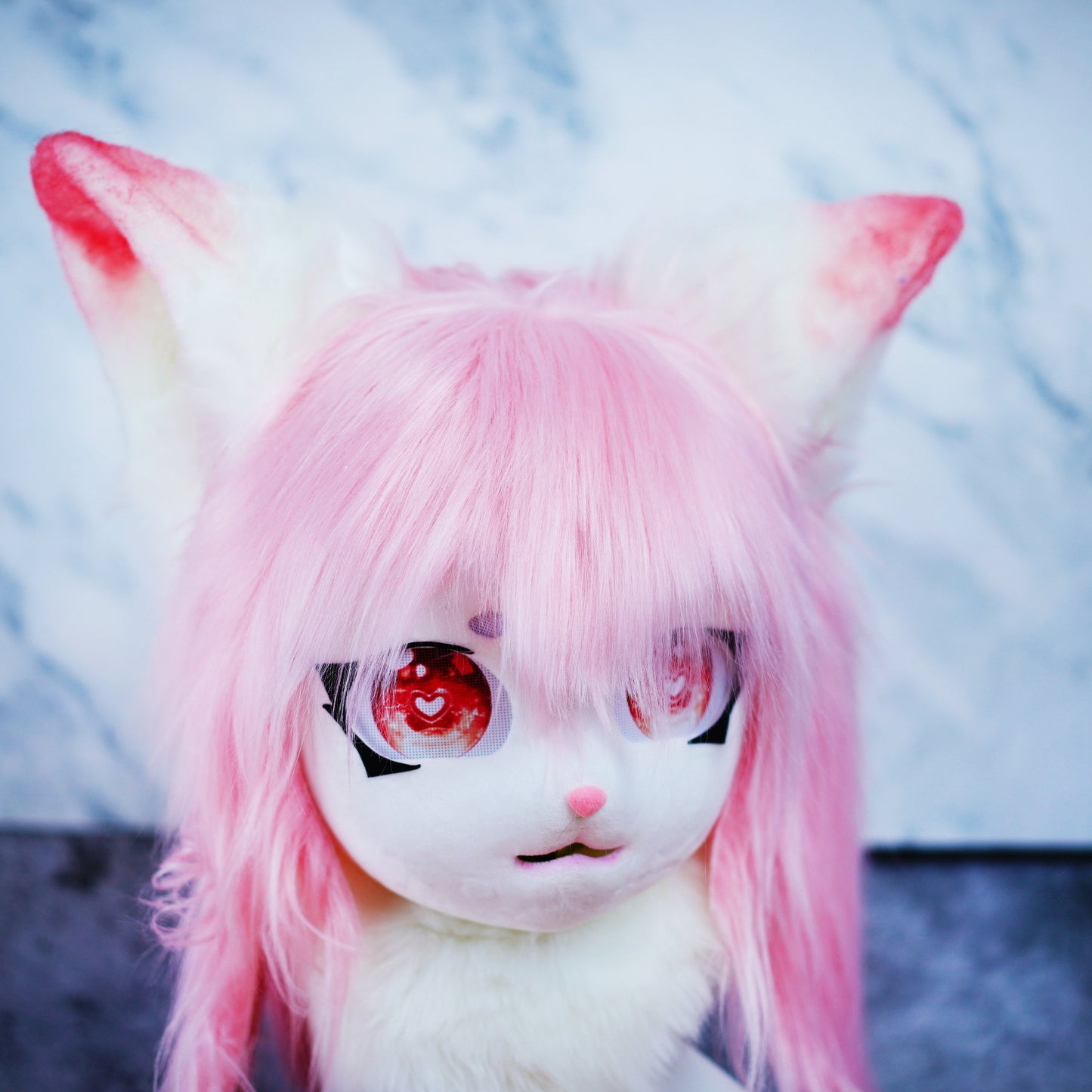Sakura kig fursuit mask fantasy fursuit Head Mask pink kitsune Burdget Friendly Mask, furry Head, fursuit mask for girls,halloween gift