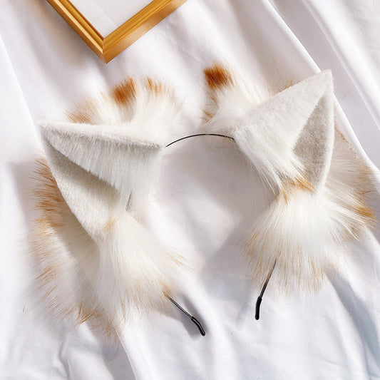 Fluffy Ears, costume party ears, cosplay animal Ears, Faux fur fox Ears Headband, Kitten Ears hairpins, lolita ears, lolita props