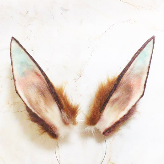 rabbit ears Realistic , colorful bunny ears,brown bunny headband,Bunny ear and tail,White furry animal ears,Lolita furry headband, 166