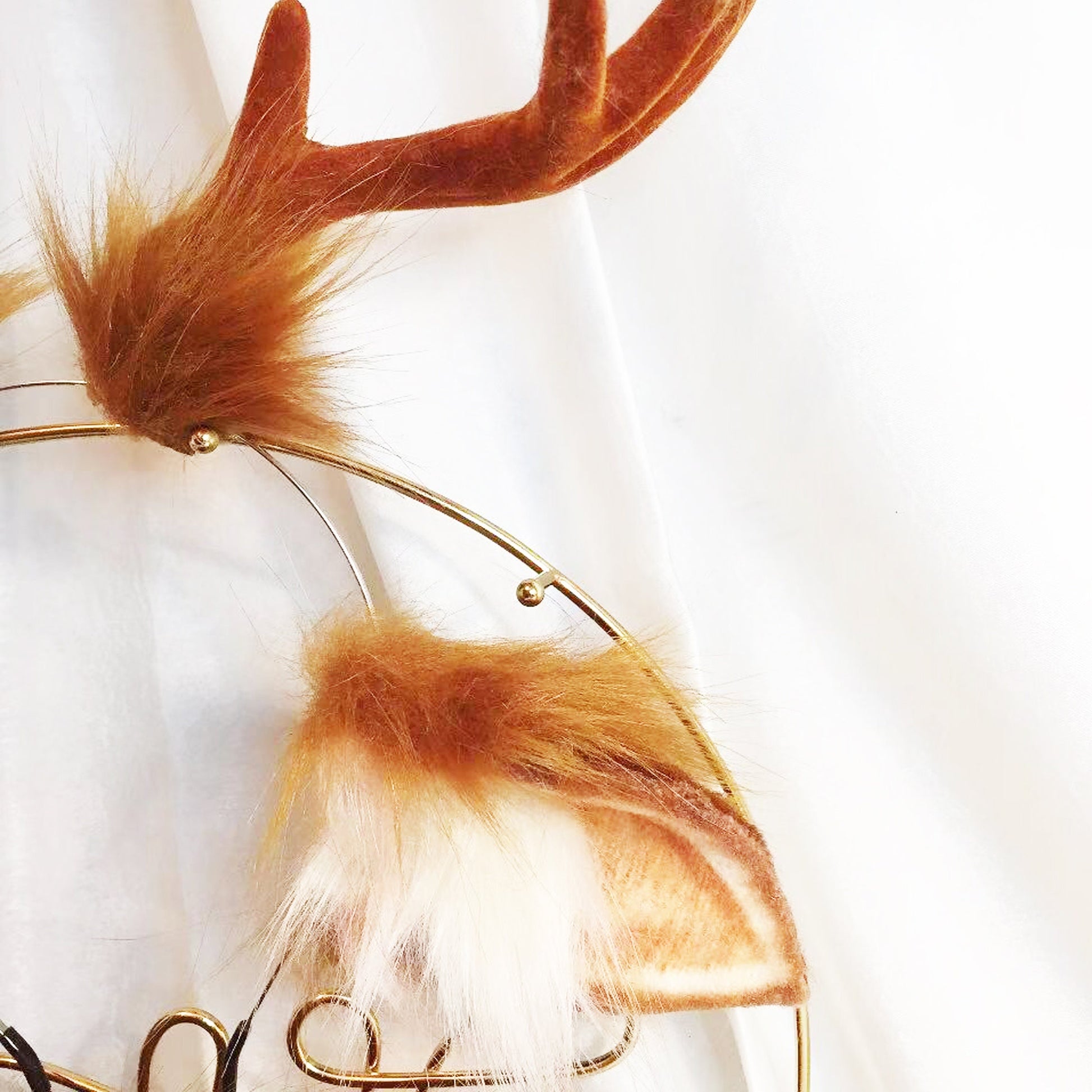 antler headband, deer ears cosplay,dear headband, deer ear, deer ear cosplay, animal cosplay ear,realistic deer ear, Faux fur deer Ear,170