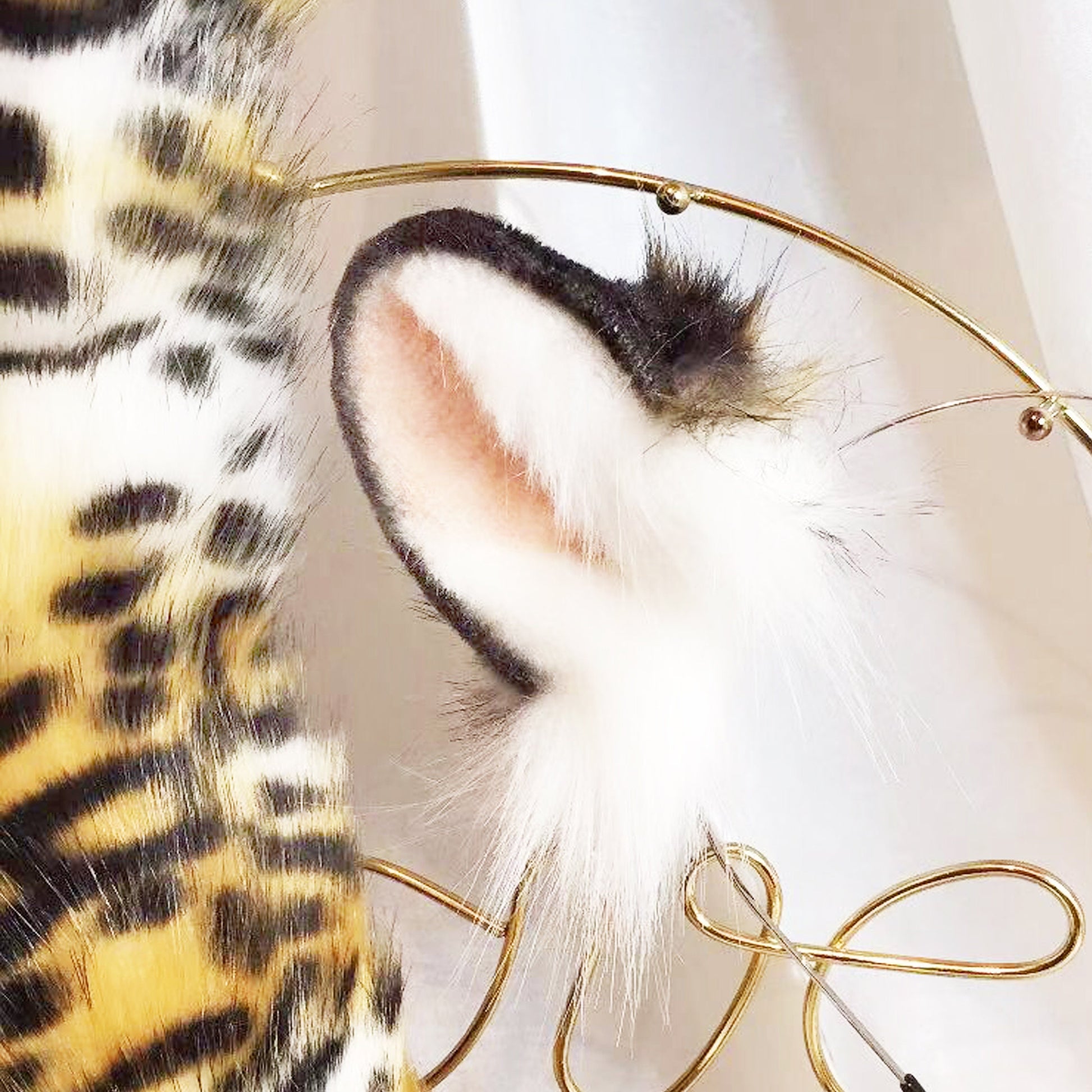 tiger ears,costume ears,animal ears, faux fur ears, tiger ears, fluffy ears,tiger tail, cosplay ear, kitten ears, anime cosplay, 171