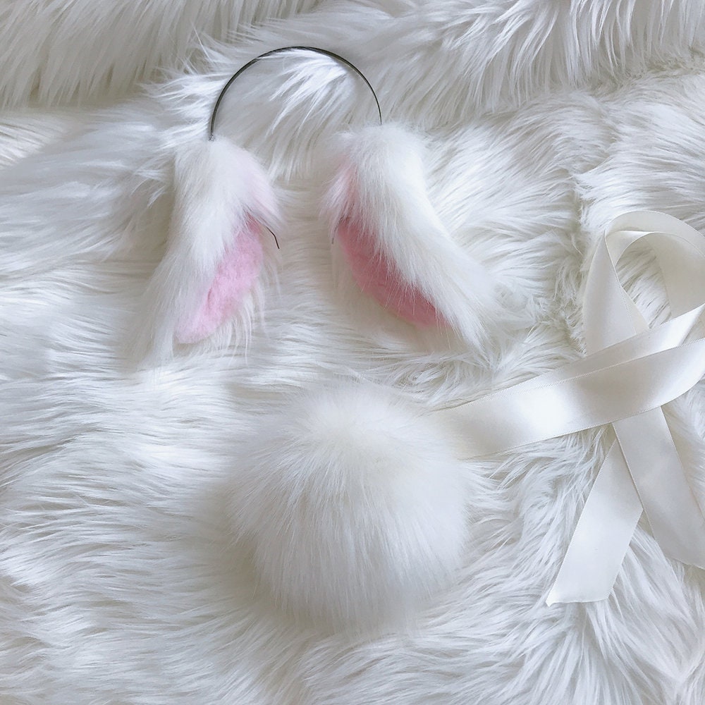 realistic bunny ears, faux fur ears, rabbit ears, fluffy ears, bunny ears, animal ears, ears, cosplay ear,costume ears, anime cosplay, 182