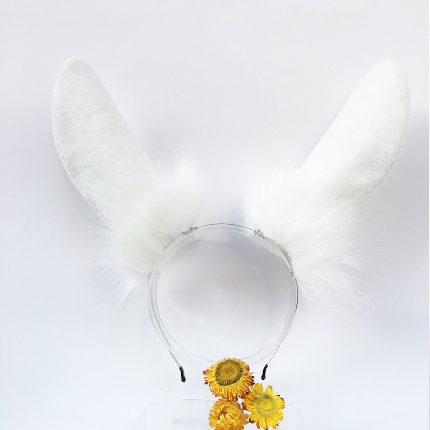 white fur ears, bunny ears, long fur cat ears, ear headband, maid out, faux fur ears, lolita ears, fluffy ear headband, lolita ear , 192