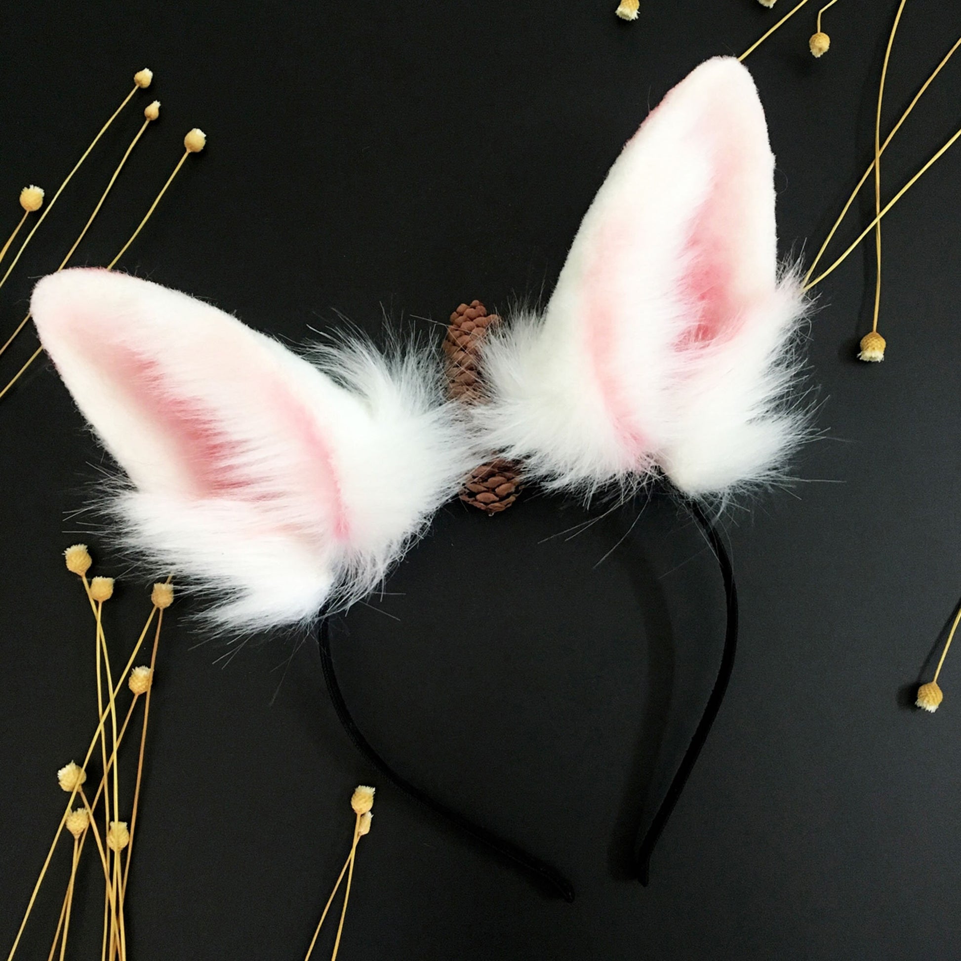 Fluffy fox ears, Realistic fox Ears, Faux Fur ears, cat Ears Headband，fox ears Headband, fox ears ,pink wolf Ears, Faux fur Ears, 198