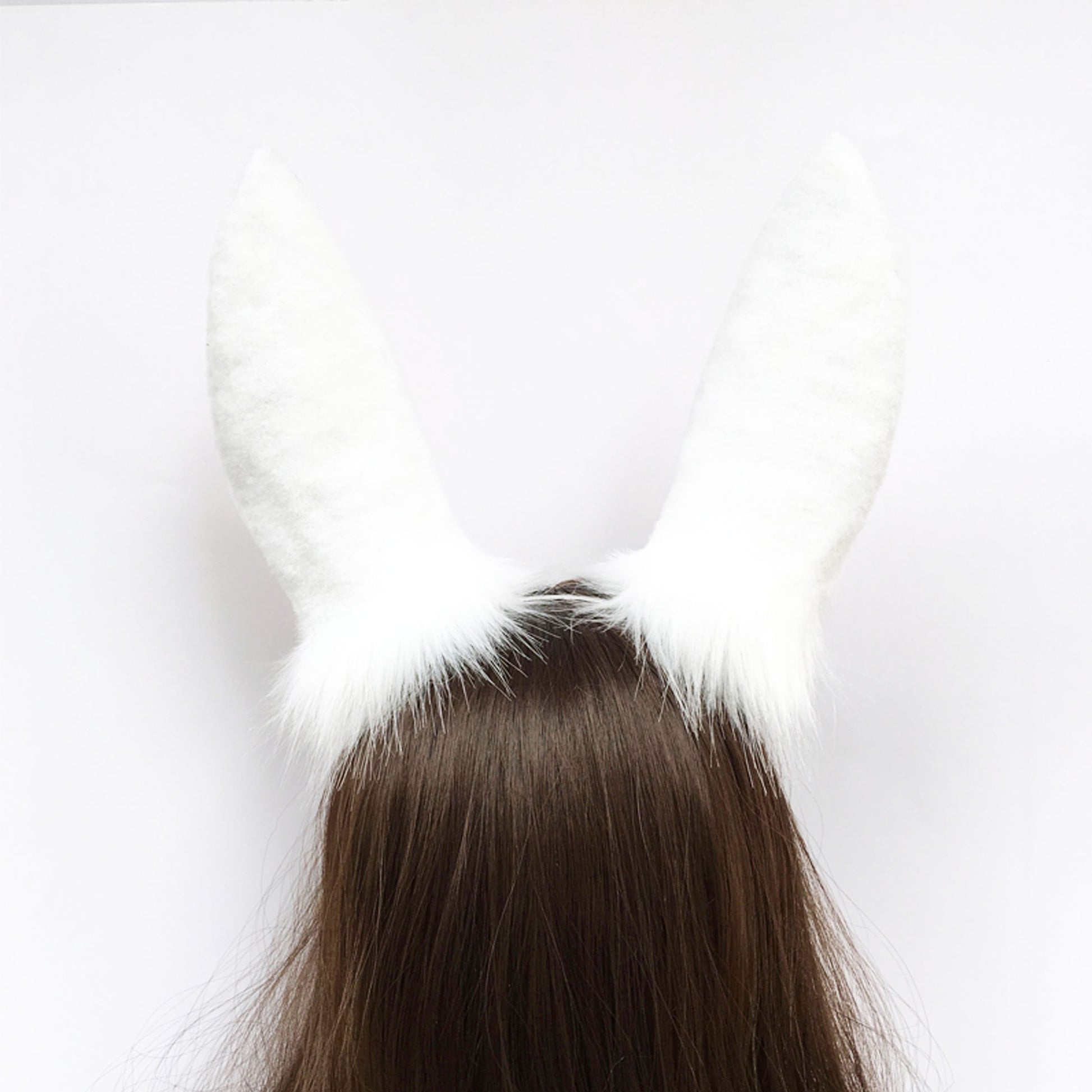 white rabbit ears, faux fur ears, fox ears, fluffy ears, bunny ears, costume ears , ears, cosplay ear, kitten ears, anime cosplay, 208