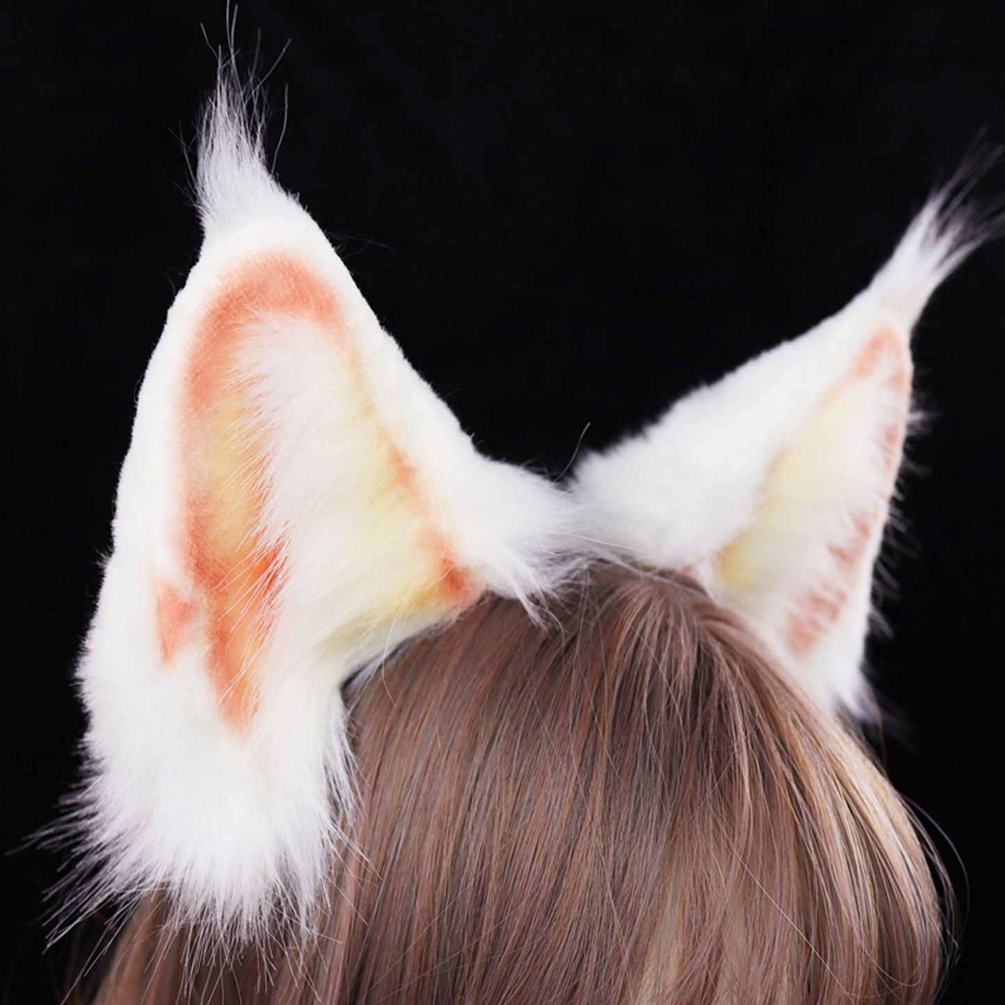 Realistic fox Ears, Faux Fur ears,ox ears ,pink fox Ears, cat Ears Headband，Fluffy fox ears, fox ears Headband, f Faux fur Ears, 212