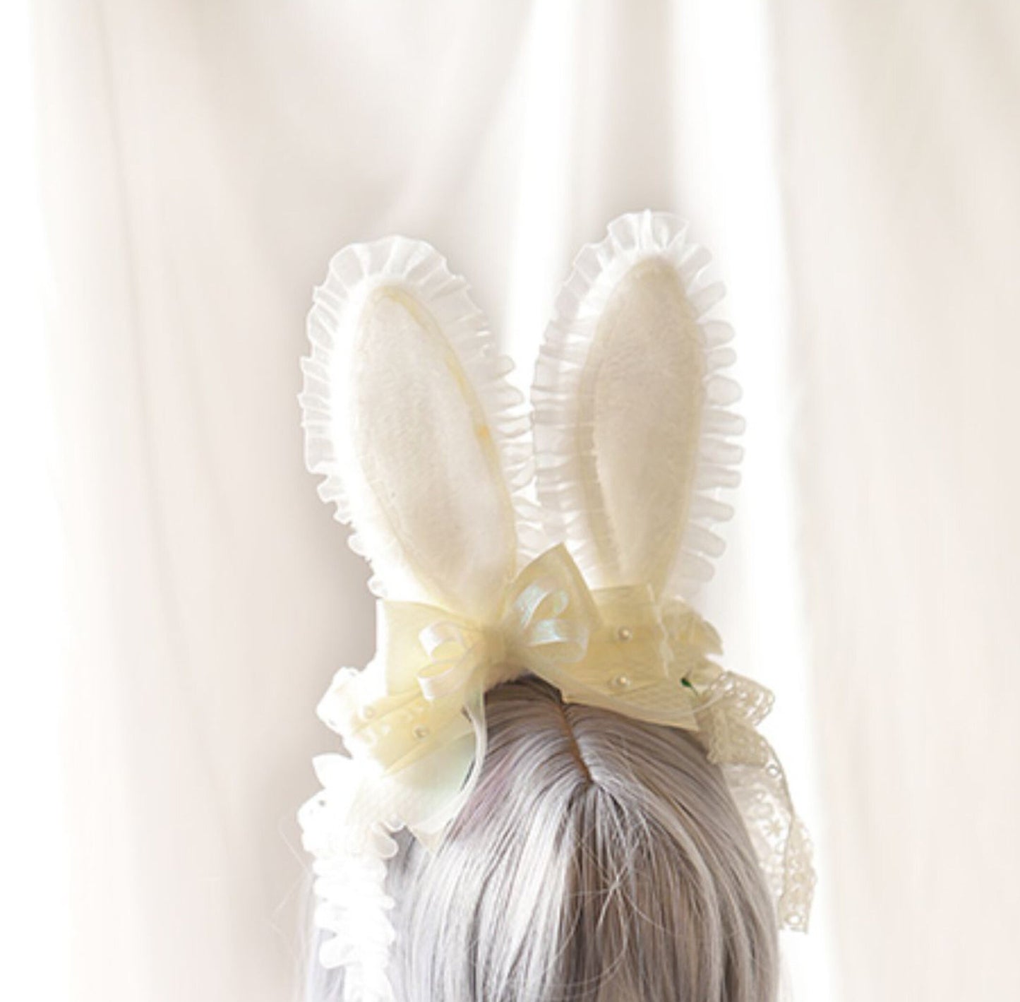 bunny ears Headband, fur ears, rabbit ears, lolita ears headband, pet play ears, bunny ears, cosplay props, furry ears, faux ears,070