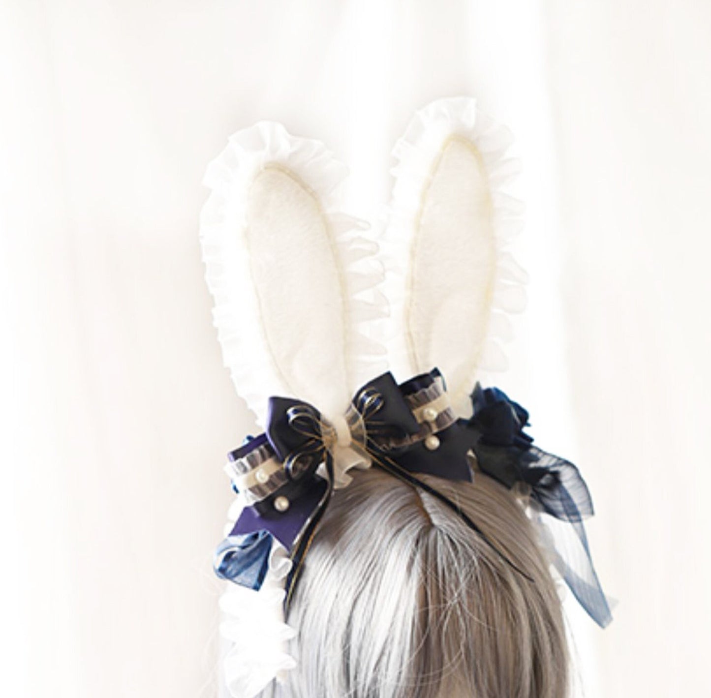 bunny ears Headband, fur ears, rabbit ears, lolita ears headband, pet play ears, bunny ears, cosplay props, furry ears, faux ears,070