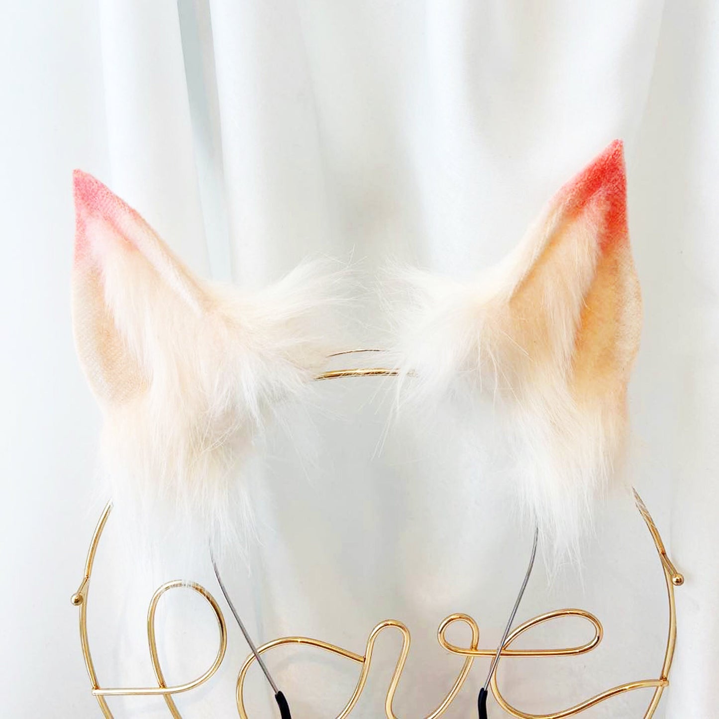 faux fur ears, fox ears, fluffy disney ears, costume ears,animal ears, white wolf ears, cosplay ear, kitten ears, anime cosplay, 153