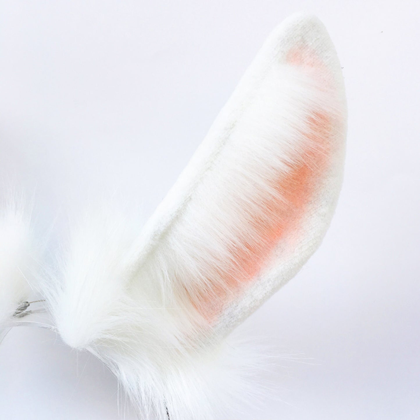 white fur ears, bunny ears, long fur cat ears, ear headband, maid out, faux fur ears, lolita ears, fluffy ear headband, lolita ear , 192