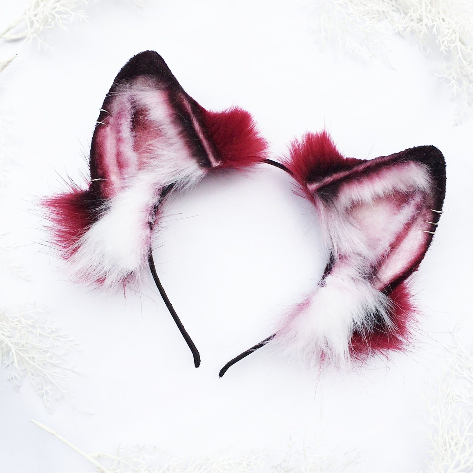 Fluffy fox ears, Realistic fox Ears, Faux Fur ears, cat Ears Headband，fox ears Headband, fox ears ,pink wolf Ears, Faux fur Ears, 197