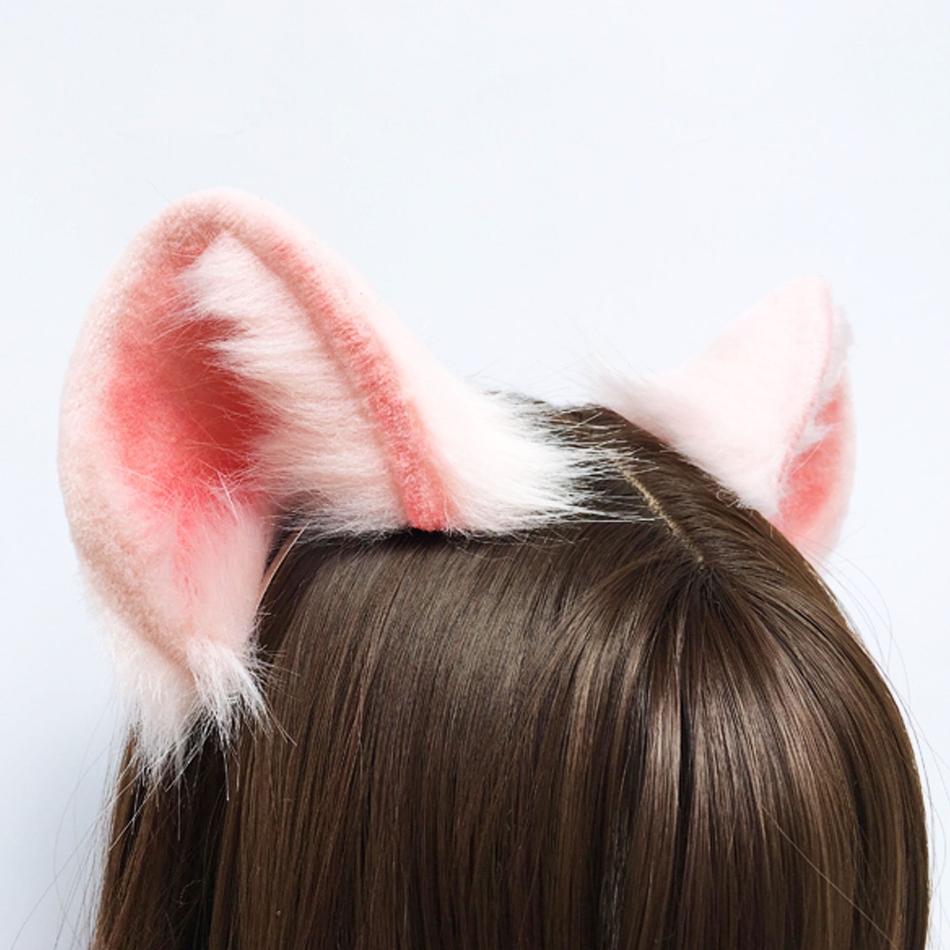 costume ears,animal ears, pink bear ears, faux fur ears, bear ears, fluffy ears, kitten ears, cosplay ear, kitten ears, anime cosplay, 204