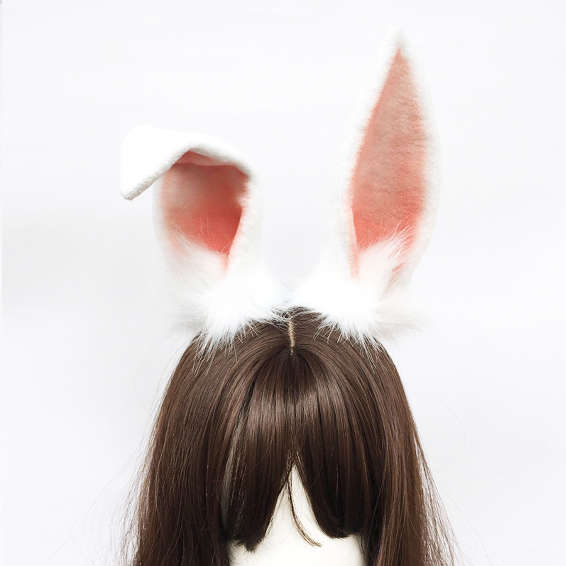 white rabbit ears, faux fur ears, fox ears, fluffy ears, bunny ears, costume ears , ears, cosplay ear, kitten ears, anime cosplay, 208