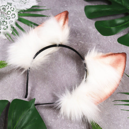 fox ears ,pink wolf Ears, Faux fur Ears, fox ears Headband, Fluffy fox ears, Faux Fur ears, cat Ears Headband, Realistic fox Ears, 213