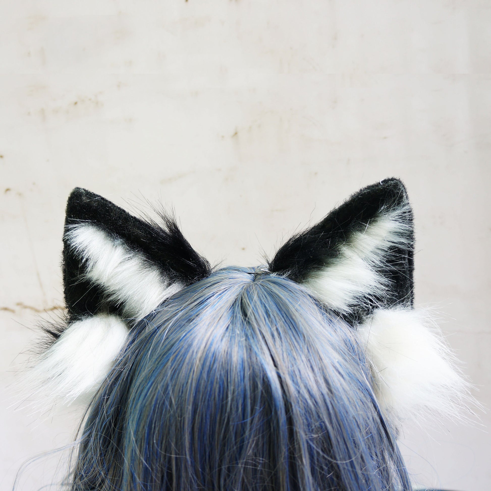 wolf ears Headband, Handmade Kitten Ears, Fluffy fox ears, Faux Fur ears, cat Ears Headband，fox ears , grey wolf Ears, Faux fur 066