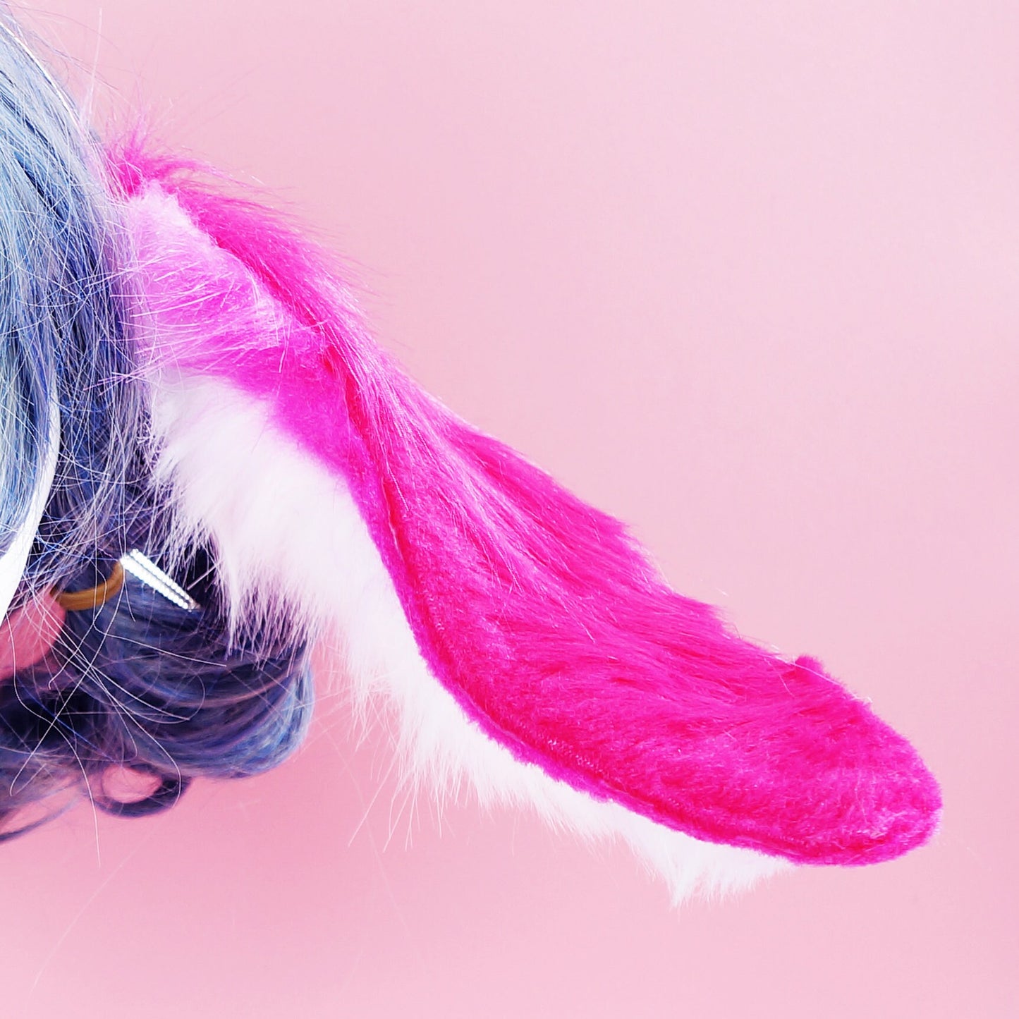 bunny tail, pink rabbit ears, faux fur ears, rose bunny ears, animal ears, cosplay ear, kitten ears, anime cosplay, 167