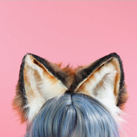 Fluffy fox ears, Realistic fox Ears, Faux Fur ears, cat Ears Headband，fox ears Headband, fox ears ,pink wolf Ears, Faux fur Ears, 197