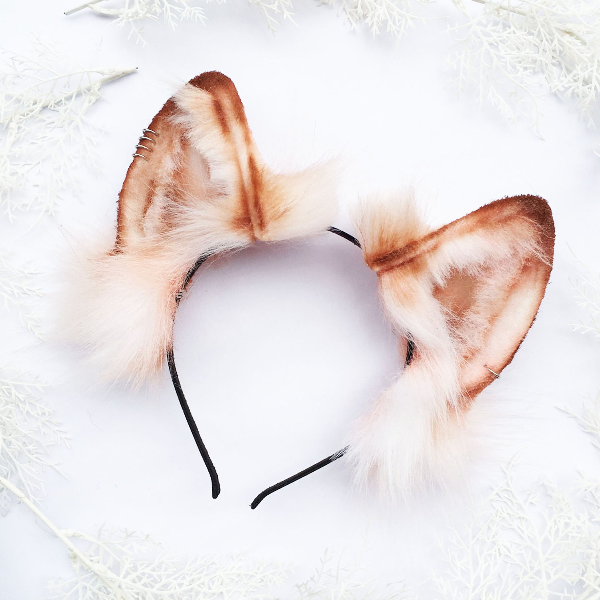 Fluffy fox ears, Realistic fox Ears, Faux Fur ears, cat Ears Headband，fox ears Headband, fox ears ,pink wolf Ears, Faux fur Ears, 197