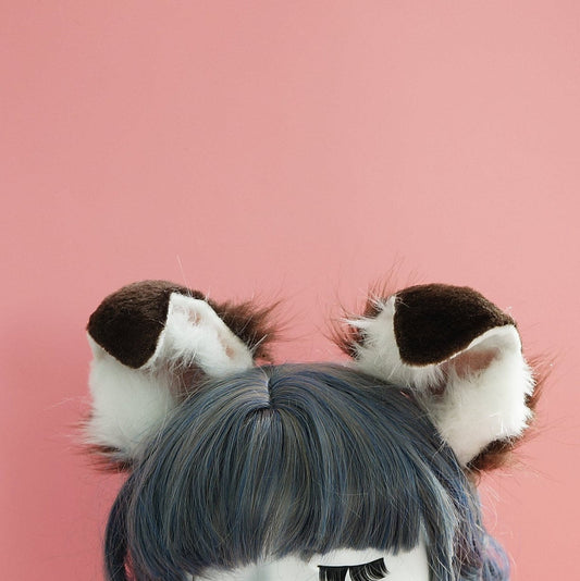 Fluffy fox ears, Realistic fox Ears, Faux Fur ears, cat Ears Headband，fox ears Headband, fox ears ,pink wolf Ears, Faux fur Ears, 197