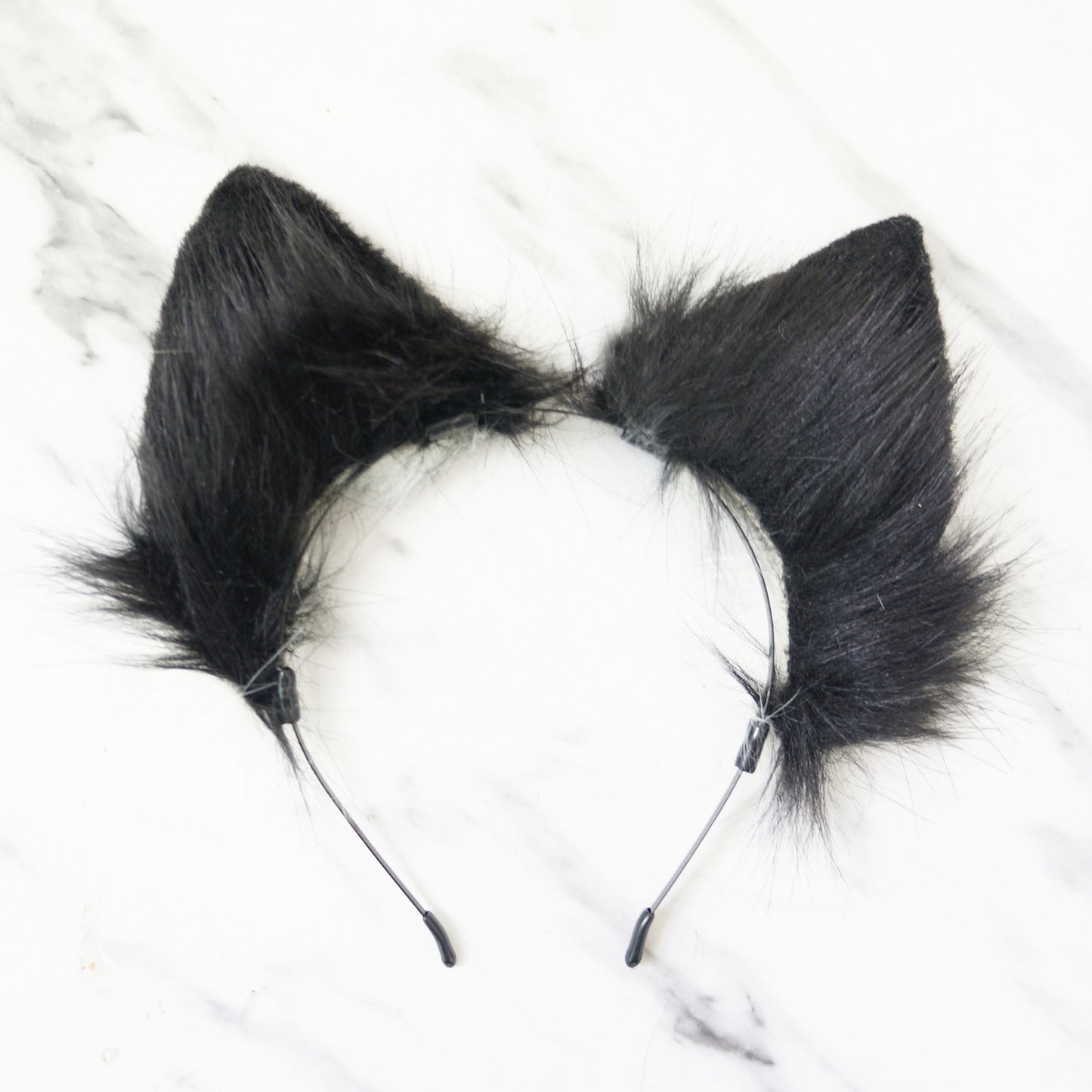 wolf ears Headband, Handmade Kitten Ears, Fluffy fox ears, Faux Fur ears, cat Ears Headband，fox ears , grey wolf Ears, Faux fur 066