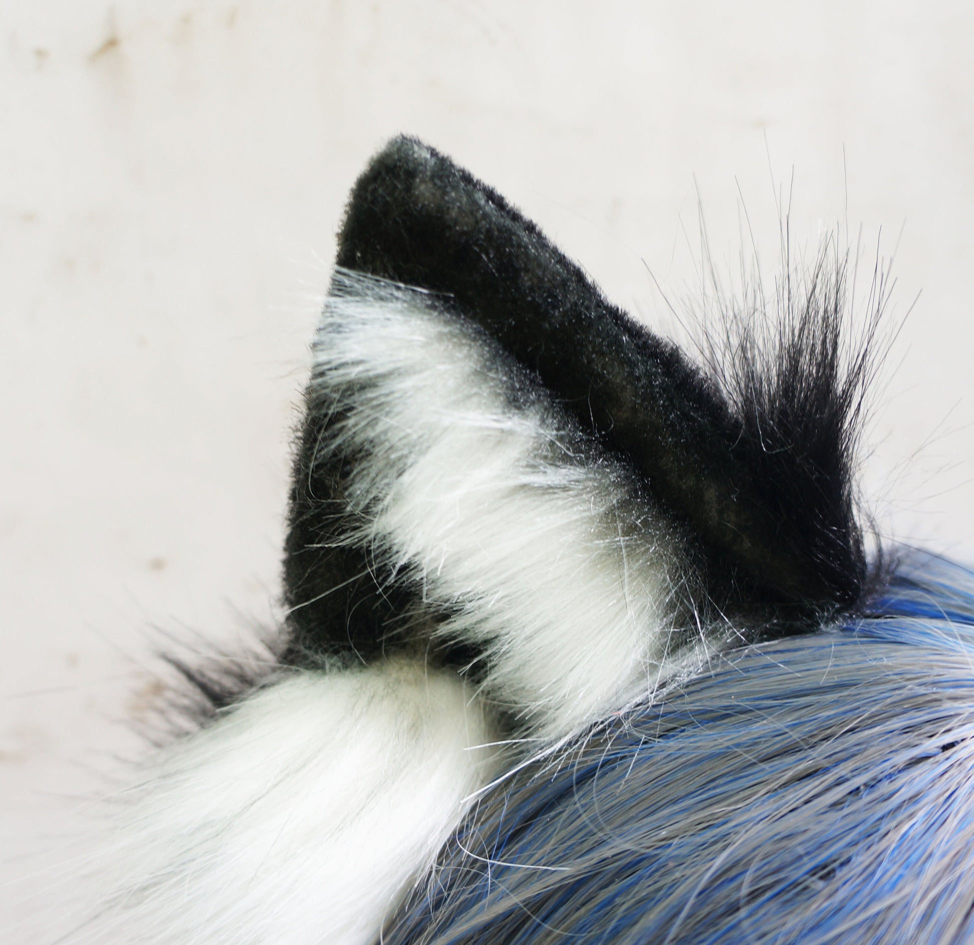 wolf ears Headband, Handmade Kitten Ears, Fluffy fox ears, Faux Fur ears, cat Ears Headband，fox ears , grey wolf Ears, Faux fur 066