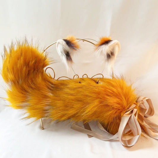 Raphtalia cosplay set, Raccoon ears and tail, Bear cosplay, raccoon faux fur ears,Red panda ears,258