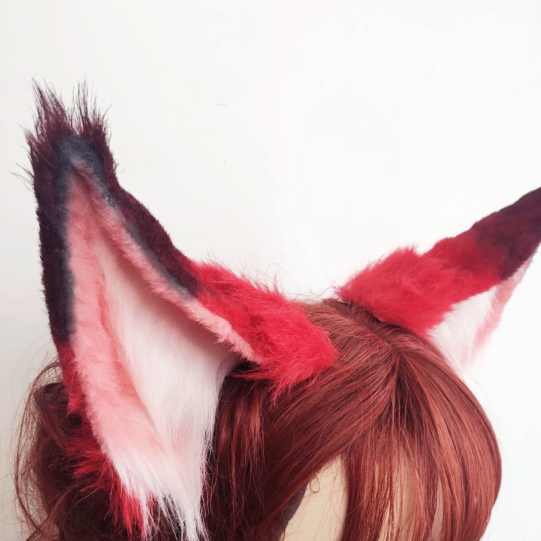 Fluffy fox Ears,Red Fox Ears, Fox Ear Headband, Faux Fur ears, Fox ear cosplay, Cat Ears Headband, Fake Fur Ears Headband, 268