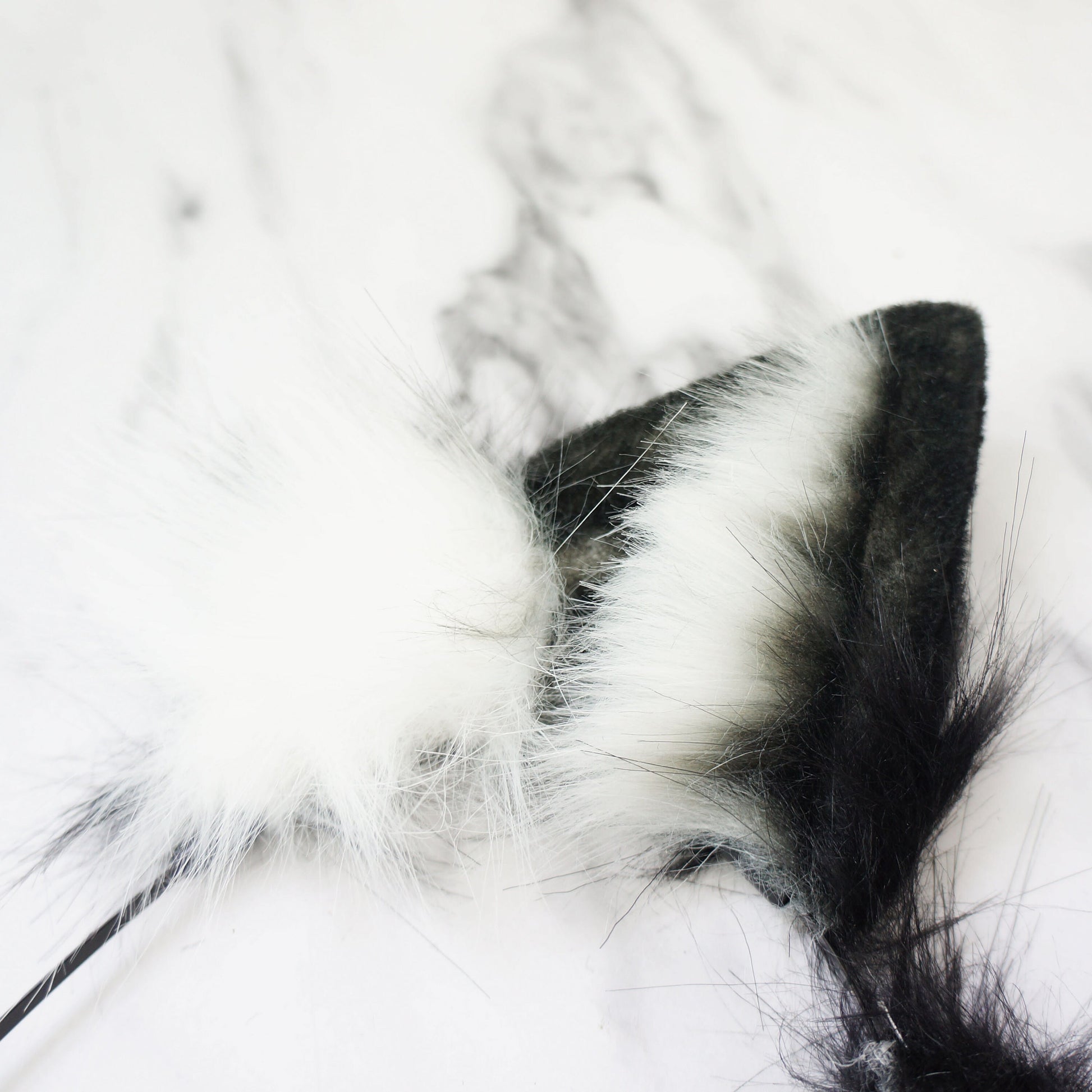 ears Headband, Handmade Kitten Ears, Fluffy fox ears, Faux Fur ears, cat Ears Headband，fox ears , grey wolf Ears, Faux fur wolf Ears, 065