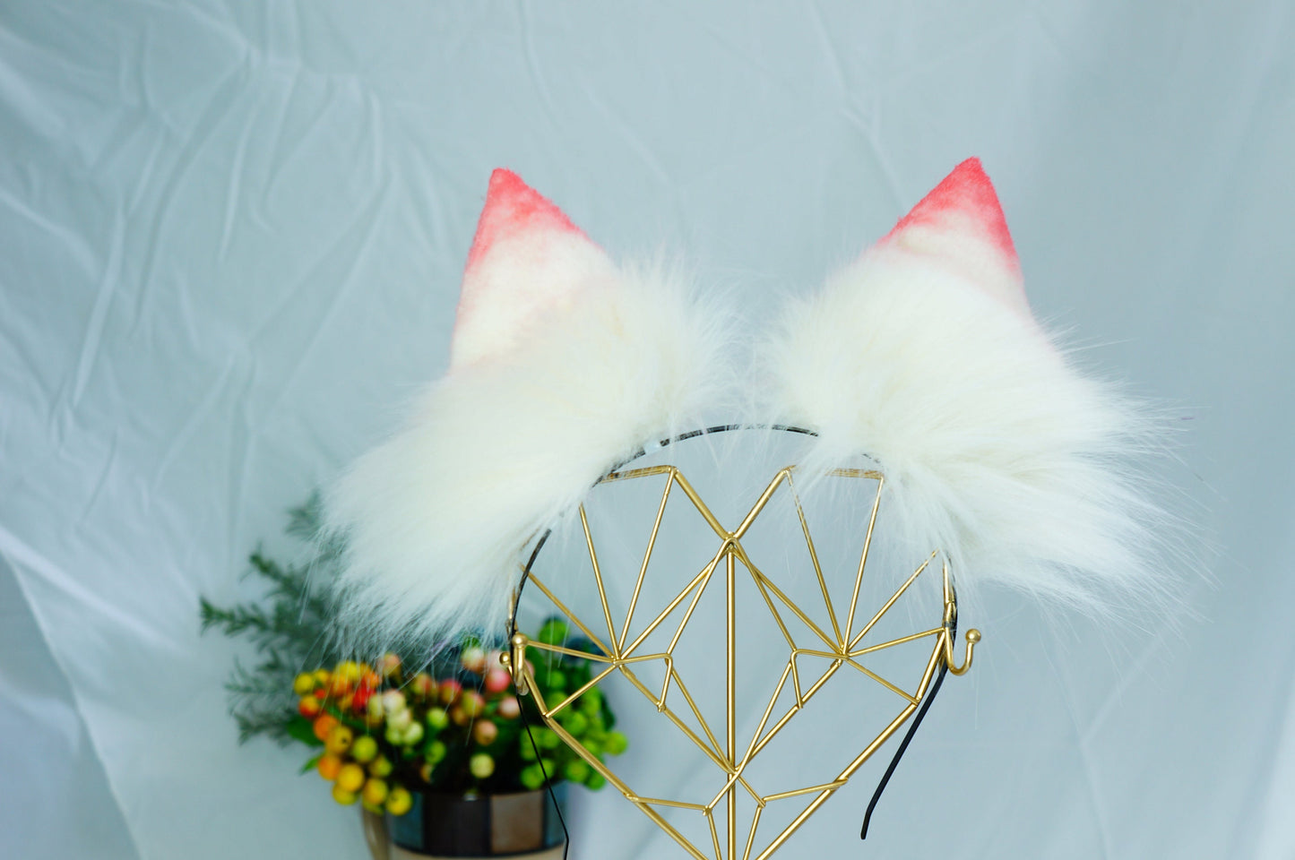 Fluffy Ears, costume party ears, cosplay animal Ears, Faux fur fox Ears Headband, Kitten Ears hairpins, lolita ears, lolita props