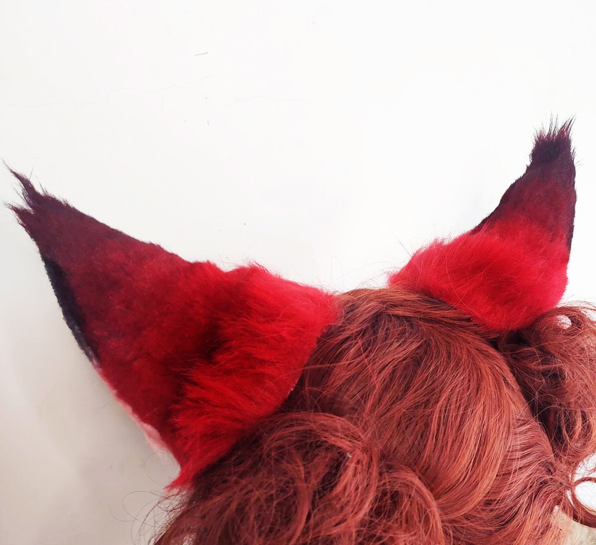 Fluffy fox Ears,Red Fox Ears, Fox Ear Headband, Faux Fur ears, Fox ear cosplay, Cat Ears Headband, Fake Fur Ears Headband, 268