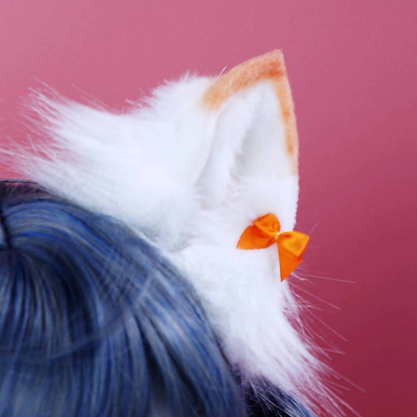 White Fox Ears Headband, Fake Fur Fox Ears,Realistic Fox Tail, Ears Headband, Animal Ears And Tail, MTO, 153