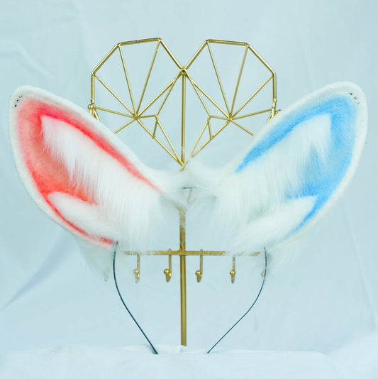 Blue And Pink Bunny Ears, White bunny Ears, Rabbit Ears, Bunny Ears Cosplay, Lolita Ears,Rabbit ears Headband, realistic Bunny ear, 140