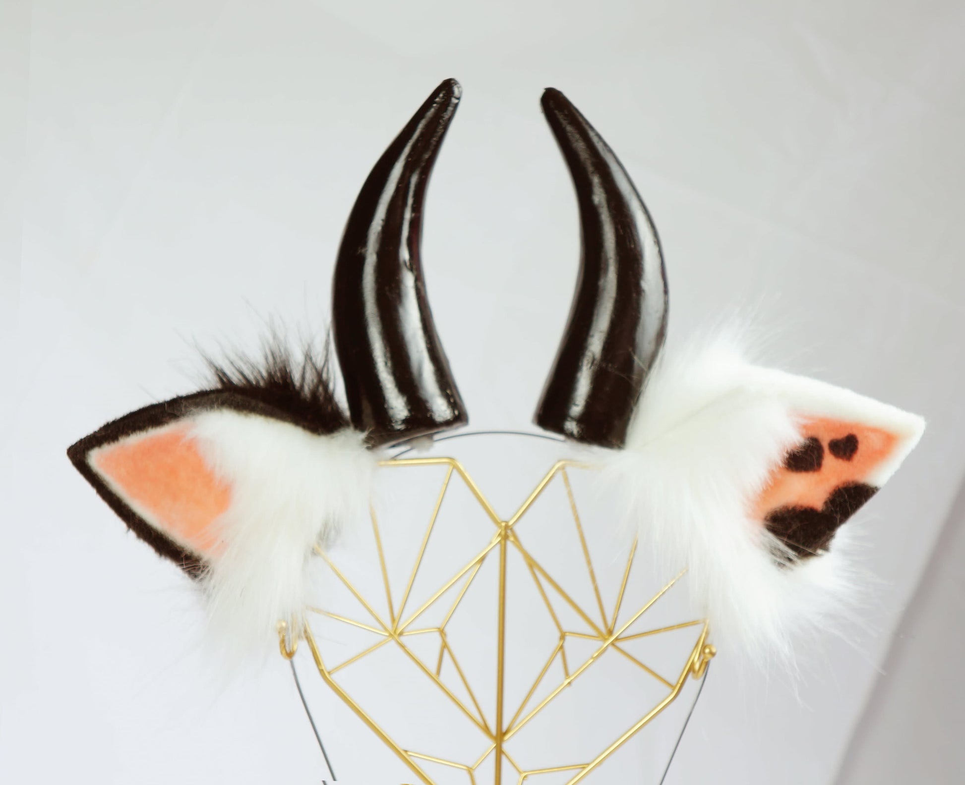 Realistic cow ears and Horns, cosplay ears, tubbo cosplay, cow ears,cosplay, pet play, furry animal ears,cosplay furry headband, 169