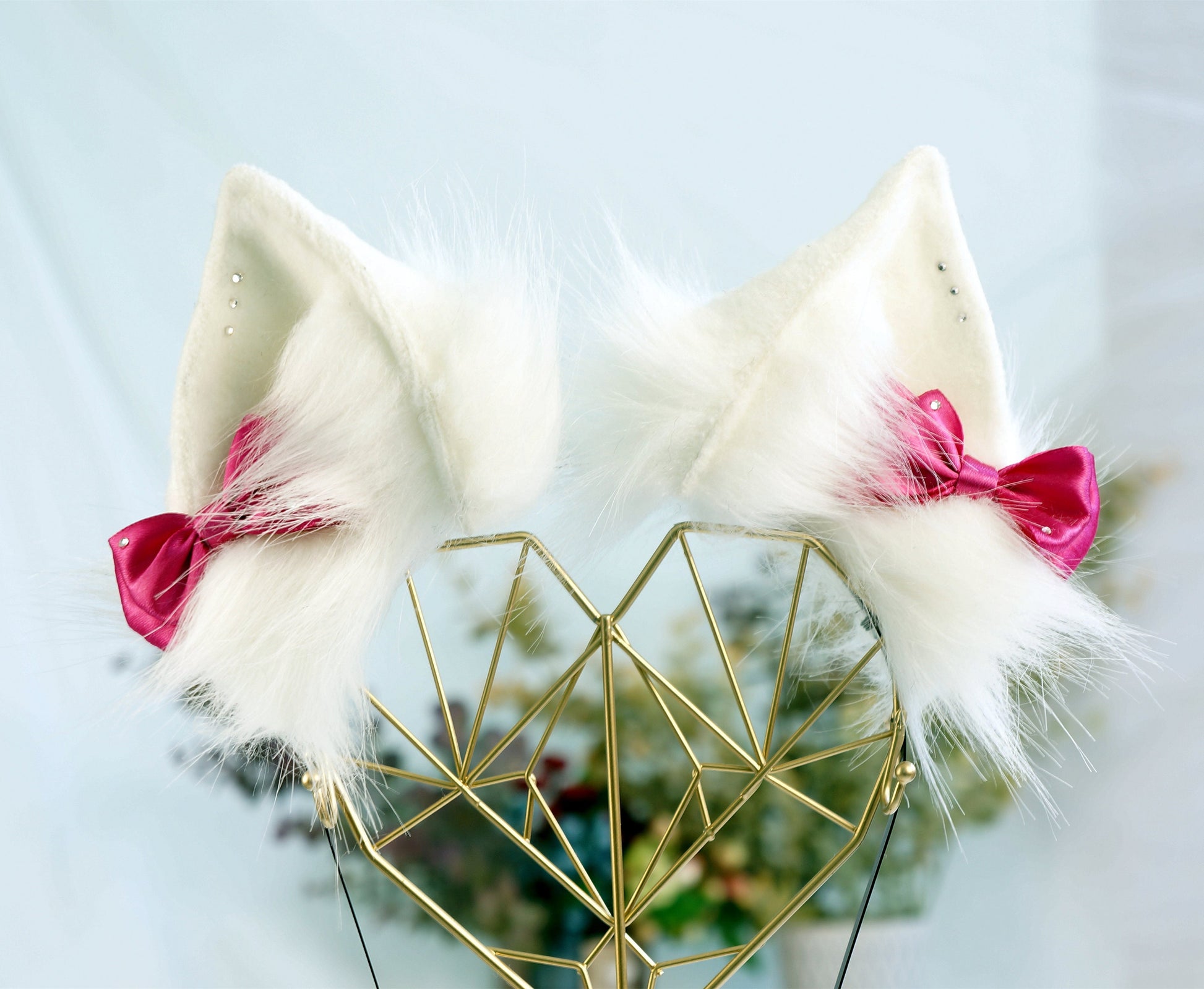 White Cat Ears ,Classic Cat Ears, Kitten Cosplay, Anime Neko Ears, Furry set Wearable, Art kitten ear cosplay, unisex cosplay, Fox ears