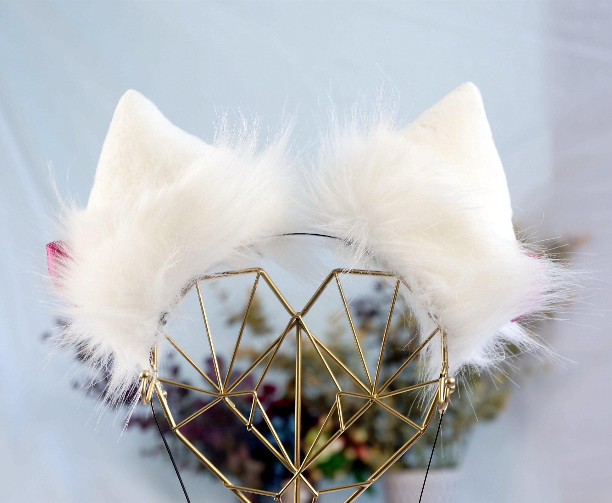 White Cat Ears ,Classic Cat Ears, Kitten Cosplay, Anime Neko Ears, Furry set Wearable, Art kitten ear cosplay, unisex cosplay, Fox ears