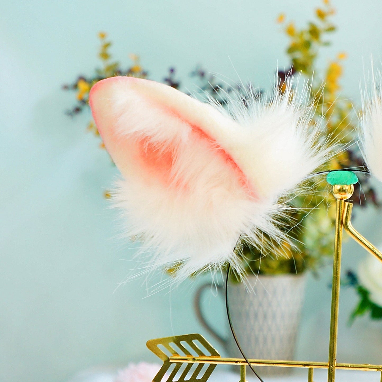 Baby bunny ears, White Bunny Ears,Bunny Ears Headband, White Rabbit Ears,faux fur bunny ears, bunny ears headband,