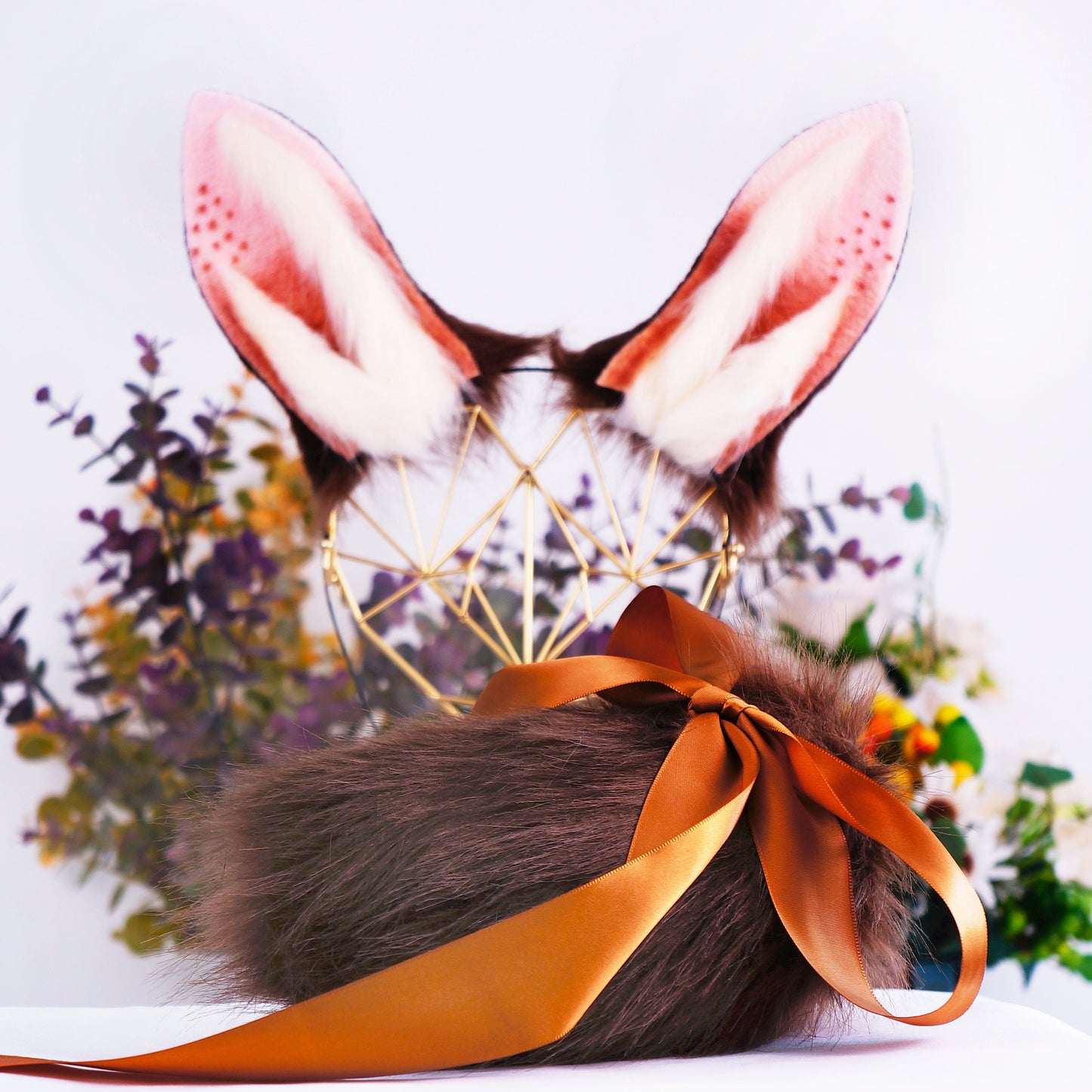 Brown Bunny Ears, Cosplay, Bunny Cosplay, Animal Ears, Cospaly Ears, Pet Play, Bunny Ears Cosplay, Rabbit Ears, Tuban, realistic animal ears