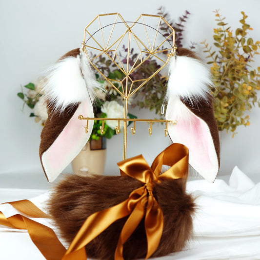 Kawaii brown lop ears, Lop Ears headband, brown lop ears,faux fur bunny ears, bunny ears headband,