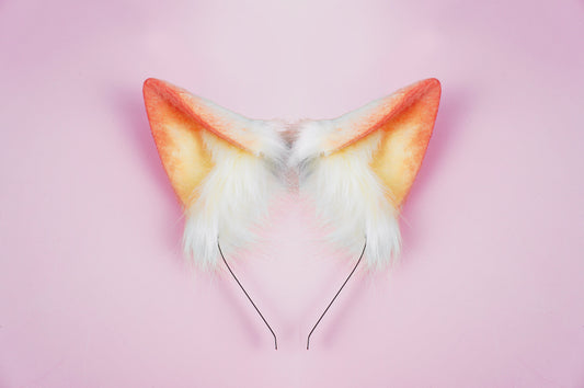 Ahri Ears Headband, faux fur ears, fox ears, Kawaii ears, costume ears, White fox ears, cosplay ear, kitten ears, anime cosplay