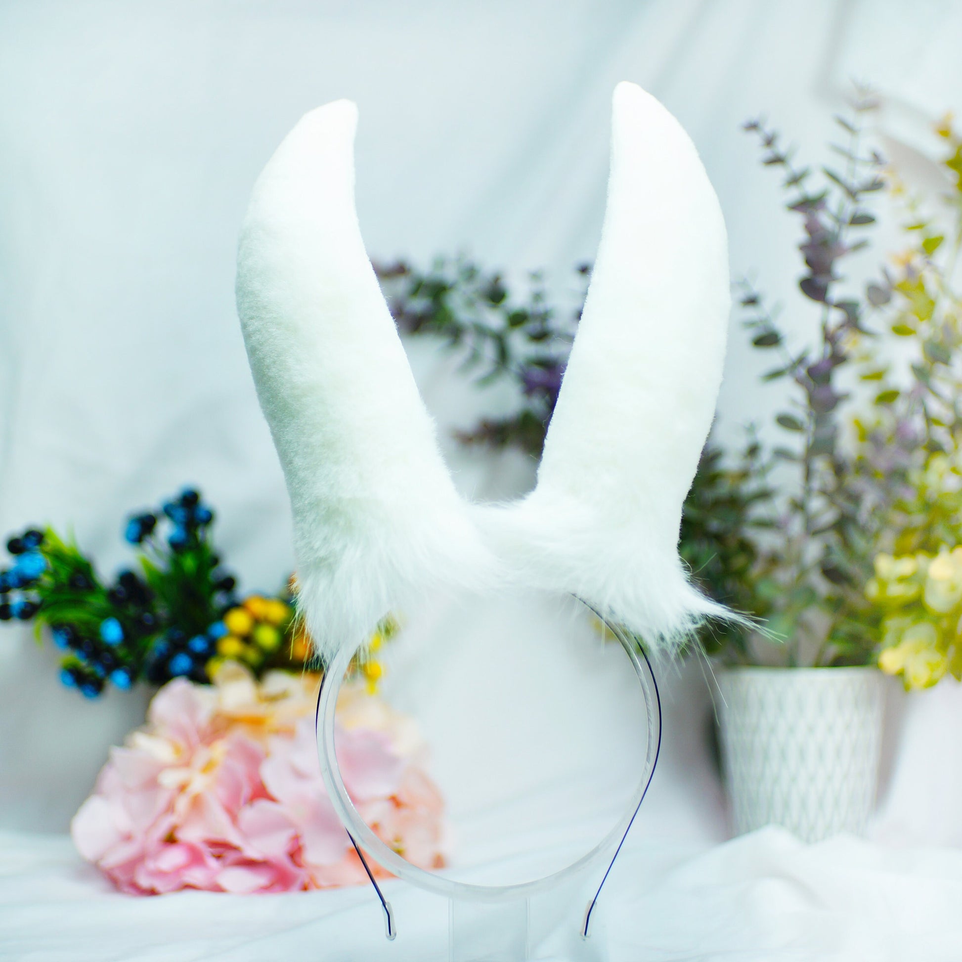 Malicious bunny girl Rabbit ear cosplay bunny girl headband realistic ears faux fur white bunny ear set neko cosplay rabbit play ear mature