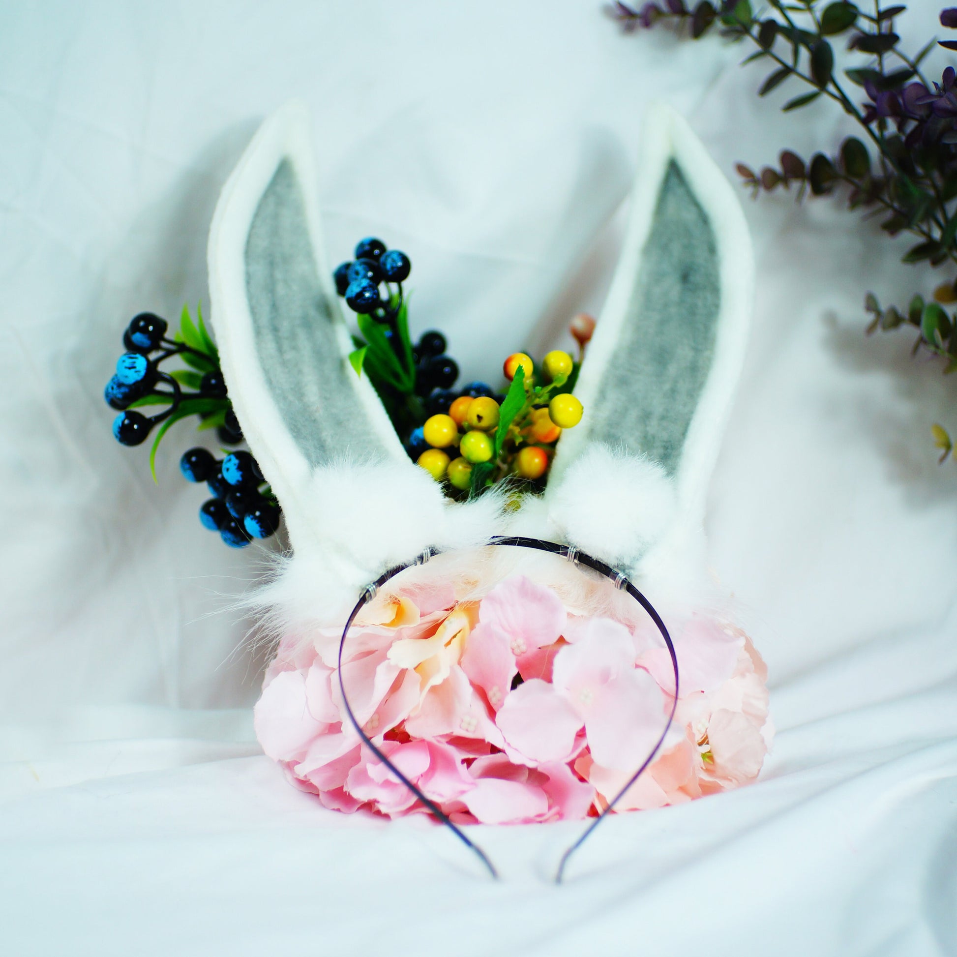 Malicious bunny girl Rabbit ear cosplay bunny girl headband realistic ears faux fur white bunny ear set neko cosplay rabbit play ear mature