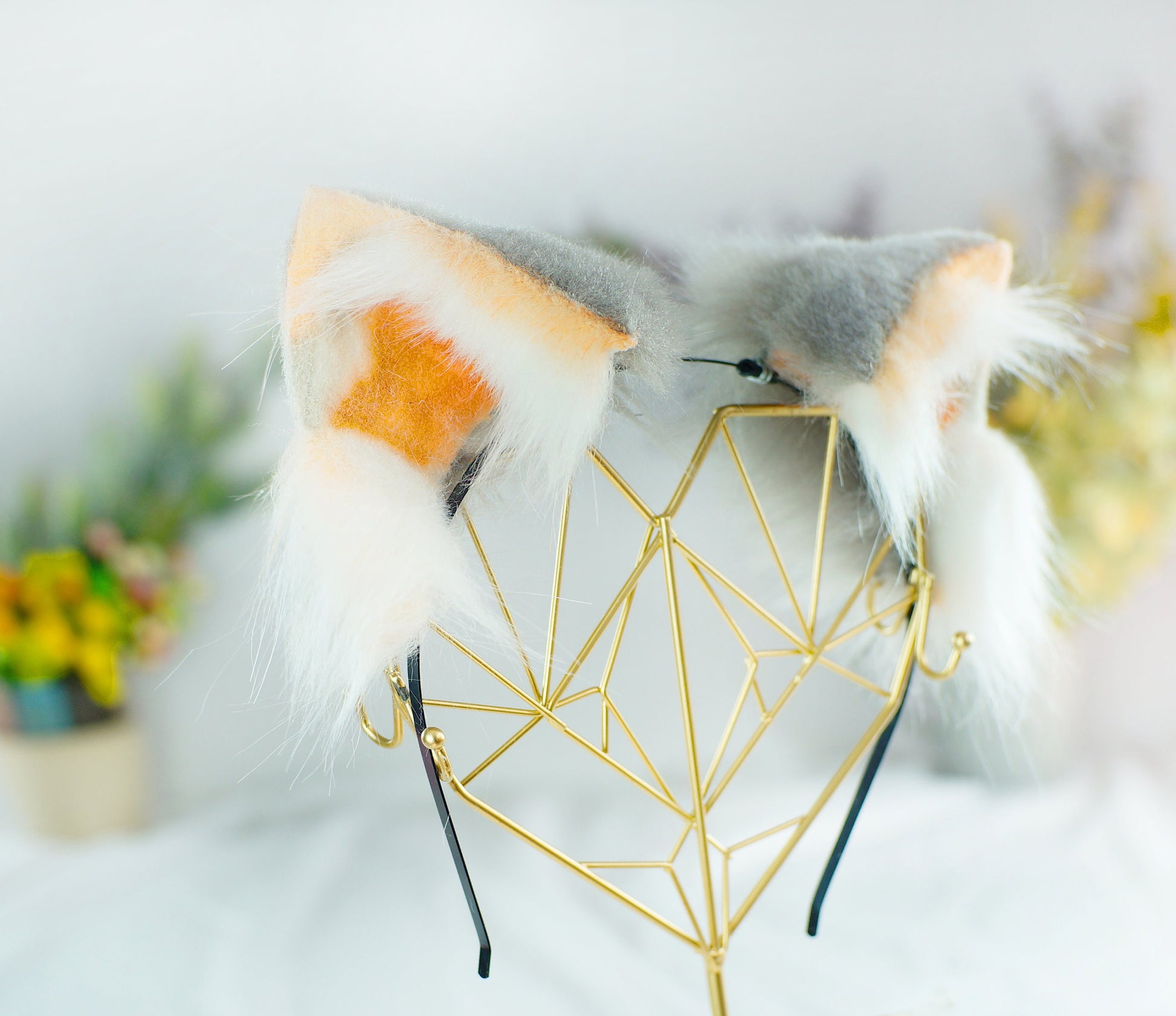 Tephra cat ears custom kitten ears fur ears faux fur ears grey cat ear custom kitten ears fur ears faux fur ears kitten ears cosplay