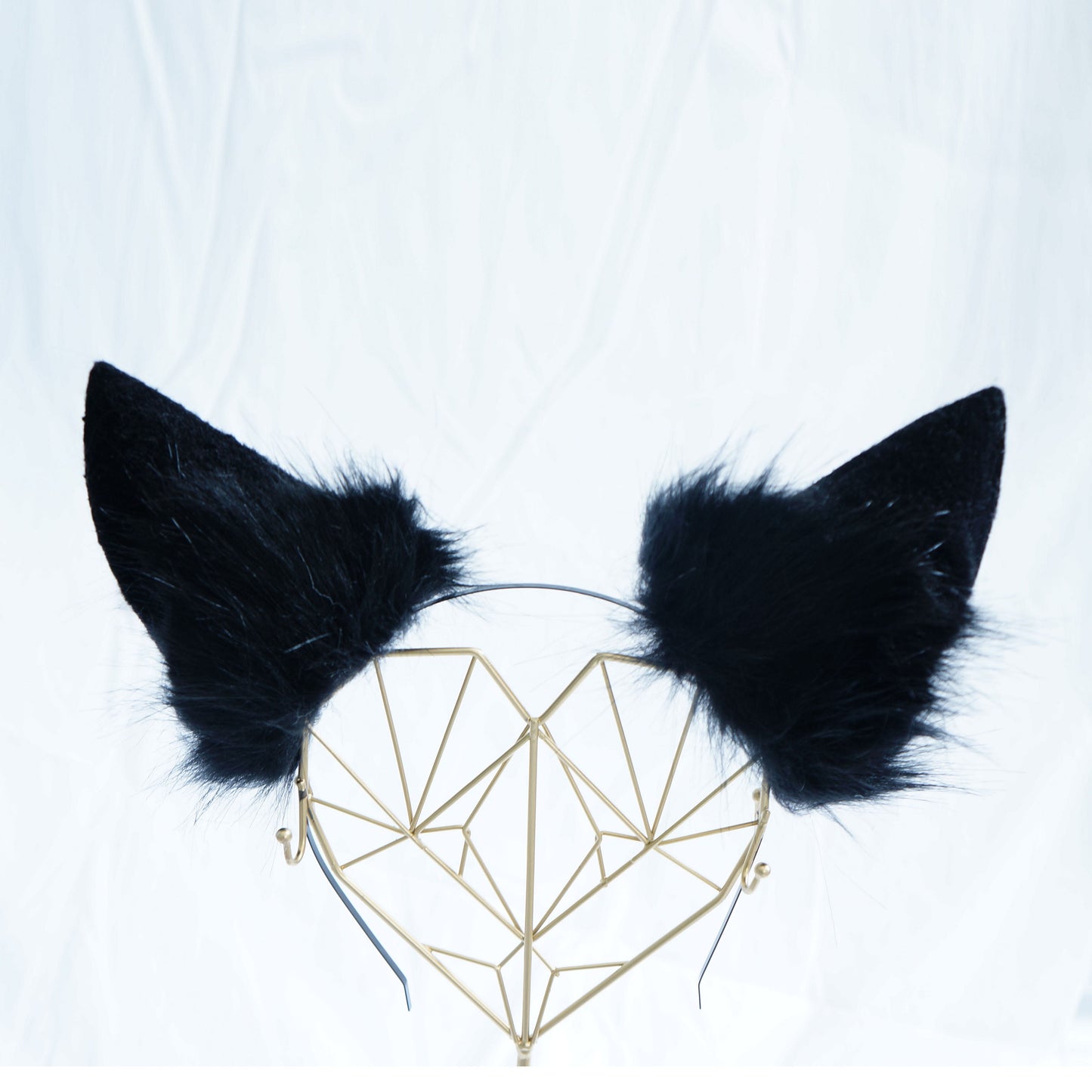 Realistic fox ear,Black Gray beast ear,Faux fur ear,Dieb ear,Wolf ear headband,Anime ear,Wolf cosplay ear,Aritificial furry ears