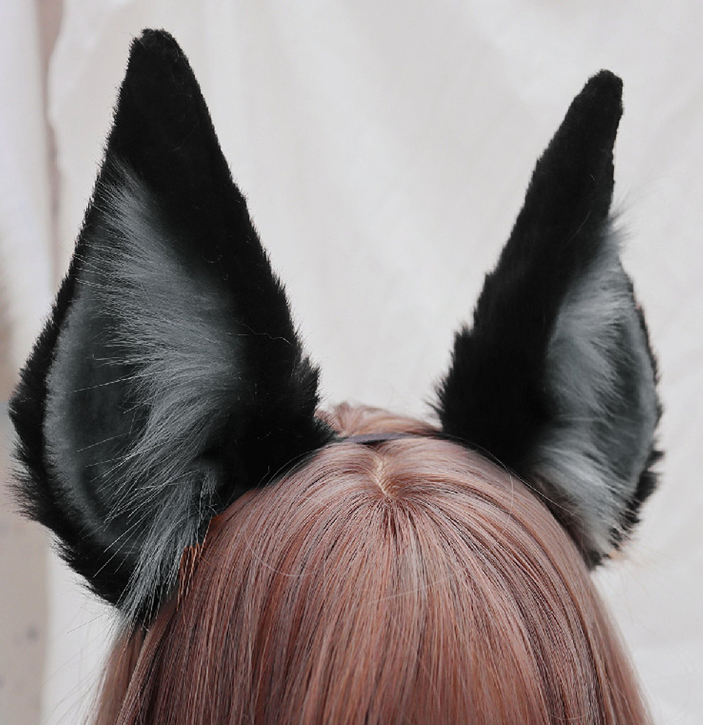 Realistic Anubis wolf ear,Black Gray animal ear,Faux fur ear,Dieb ear,Wolf ear headband,Anime ear,Wolf cosplay ear,Aritificial furry ears