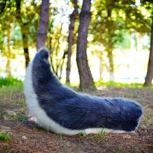 Grey white fursuit tail, Fox tail, furry puppy tail, floor-length tail, Husky Tail , wolf furry tail, fursuit commission, furry tail